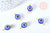 Connecteur rond Oeil résine bleue 19mm, pendentif mauvais œil en résine, x10 (G6942)