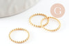 Connecteur rond décor boule acier 301 inoxydable doré 18K IP 12.5mm, x1 (G9517)