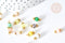 Connecteur rondelle facettée verre laiton doré couleur mixte 12mm pendentif doré coloré, X5 (G8342)