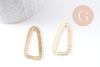 Connecteur triangle brossé laiton doré 18K 33mm, x2 (G10384)