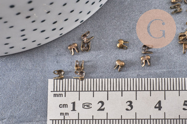 Connecteurs bronze avec trou 3mm, x10 (G0656)