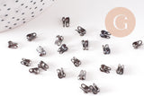 Connecteurs noir fer metalgun 6mm, x5gr (G1682)