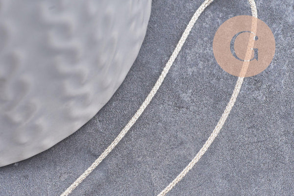 Cordon Métallique doré très clair polyester 1mm, fil pour bijoux noeud coulissant x1 mètre (G10002)