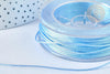 Cordon Métallique tressé bleu clair polyester 1mm, cordon pour bijoux, x 1Mètre (G7472)