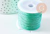 Cordon Vert Métallisé 4 nuances polyester 0.8mm, cordon métallisé pour bijoux, x1 mètre (G10504)