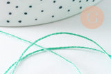Cordon Vert Métallisé 4 nuances polyester 0.8mm, cordon métallisé pour bijoux, x1 mètre (G10504)