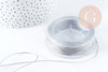 Cordon argent métallisé polyester 1mm, fil pour bijoux noeud coulissant, x1 mètre G9091