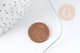 Cordon argent métallisé polyester 1mm, fil pour bijoux noeud coulissant, x1 mètre (G9091)