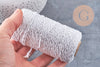 Cordon blanc argent ruban 1-1.55mm, x1 bobine de 100 mètres (G3765)