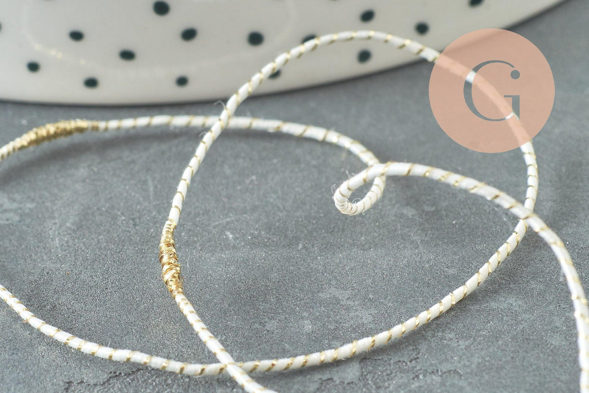 Cordon blanc-crème or 1.5mm, x1 x5 x10 mètres (G5070)