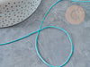 Cordon bleu turquoise tressé polyester 0.8mm, x1 mètre (G3796)