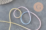Cordon coton multicolore pastel 1mm, x5 mètre (G11330)-Cordons pour bijoux et perles-Gingerlily Perles