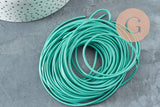 Cordon cuir naturel rouge blanc vert noir 1.5mm/2mm, x1 mètre G9802