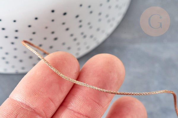 Cordon cuivre métalisé tressé cuivre polyester 1mm, x1 mètre (G8171)