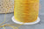 Cordon doré tressé polyester 0.5mm, cordon fil de jade pour bijoux, x1 mètre G8453
