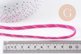 Cordon épais Spandex polyester Rose fuchsia 4mm, x1 mètre (G10272)