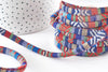 Cordon ethnique bleu rouge multicolore 7mm,cordon pour bijoux d'inspiration africaine, x1 mètre G9113