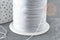 Cordon fil de jade gris clair polyester 0.5mm, cordon pour création de bijoux x1 mètre G9334