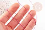 Cordon fil de jade rose fuchsia polyester 0.5mm, cordon pour création de bijoux x1 mètre G9338