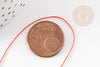 Cordon fil de jade rouge clair polyester 0.5mm, cordon pour création de bijoux x1 mètre G9339