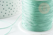 Cordón de hilo jade turquesa claro poliéster 0.5mm, cordón para creación de joyas x1 metro G9340
