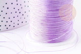 Cordon fil de jade violet clair polyester 0.5mm, cordon pour création de bijoux x1 mètre G9342