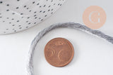 Cordon macramé Polyester argent 3mm, x1 mètre (G10590)