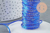 Cordon queue de rat nylon bleu roi or 1.5mm, x1 mètre (G3260)