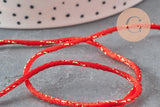 Cordon queue de rat nylon rouge or 1.5mm, x1 mètre (G3369)