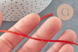 Cordon queue de rat nylon rouge or 1.5mm, x1 mètre (G3369)