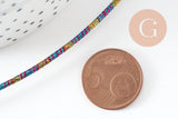 Cordon rigide polyester multicolore 2mm, x 1Mètre G9636