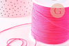 Cordon rose fluorescent tressé polyester 0.8mm, x1 mètre (G10674)