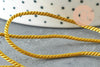 Cordon satiné torsadé or foncé 2mm, x1 mètre (G4594)
