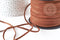 Cordon suédé marron chocolat à paillettes imitation cuir 3-4mm, x1 mètre (G3015)