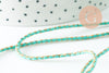 Cordon tressé Vert Jaune turquoise or 1.5mm x1 mètre G9731