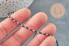 Cordon tressé blanc noir gris 2mm, x1 mètre (G5811)