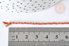 Cordon tressé orange clair et foncé fil doré 1.5mm-2mm, scrapbooking, x 1Mètre (G7470)