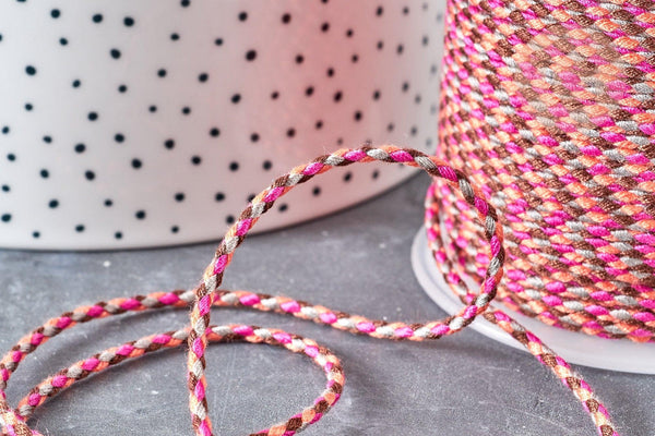 Cordon tressé rouge vert bordeaux or 1.5mm, cordon pour bijoux, scrapbooking,corde décoration, x 1Mètre G5812