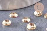 Coupelle perle acier 304 inoxydable doré 6mm, x10 (G4845)