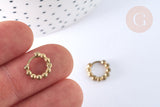 Créole boucles boucle laiton brut 12mm, x2 (G6923)