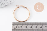 Créoles acier 304 inoxydable doré or rose 36mm, la paire (G10078)