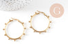 Créoles acier doré boules, bijoux doré,oreille percée,sans nickel, boucles acier, 42.5mm la paire (G4215)