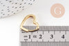 Créoles coeur bijoux laiton doré 18K sans nickel 16.5mm, la paire (G3720)