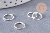 Créoles fine argent 925 massif 10mm, la paire (G3261)