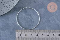 Boucles créoles fine argent massif 925 40mm, x2 (G8861)