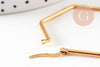 Créoles géométrique acier doré, boucles losange,sans nickel, boucles acier, 32mm la paire (G2297)