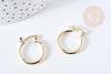 Créoles laiton doré 18K 20mm, une paire de boucles dorées pour oreilles percées, la paire, x1 G8759