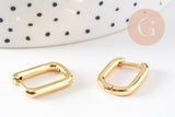 Créoles laiton doré 18k forme U 17.5mm, la paire (G3614)