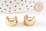 Créoles large acier doré 18k, bijoux doré,17.5mm, la paire (G4260)