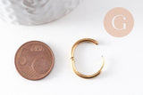 Créoles minimalistes acier 304 inoxydable doré IP 19mm, la paire (G9989)